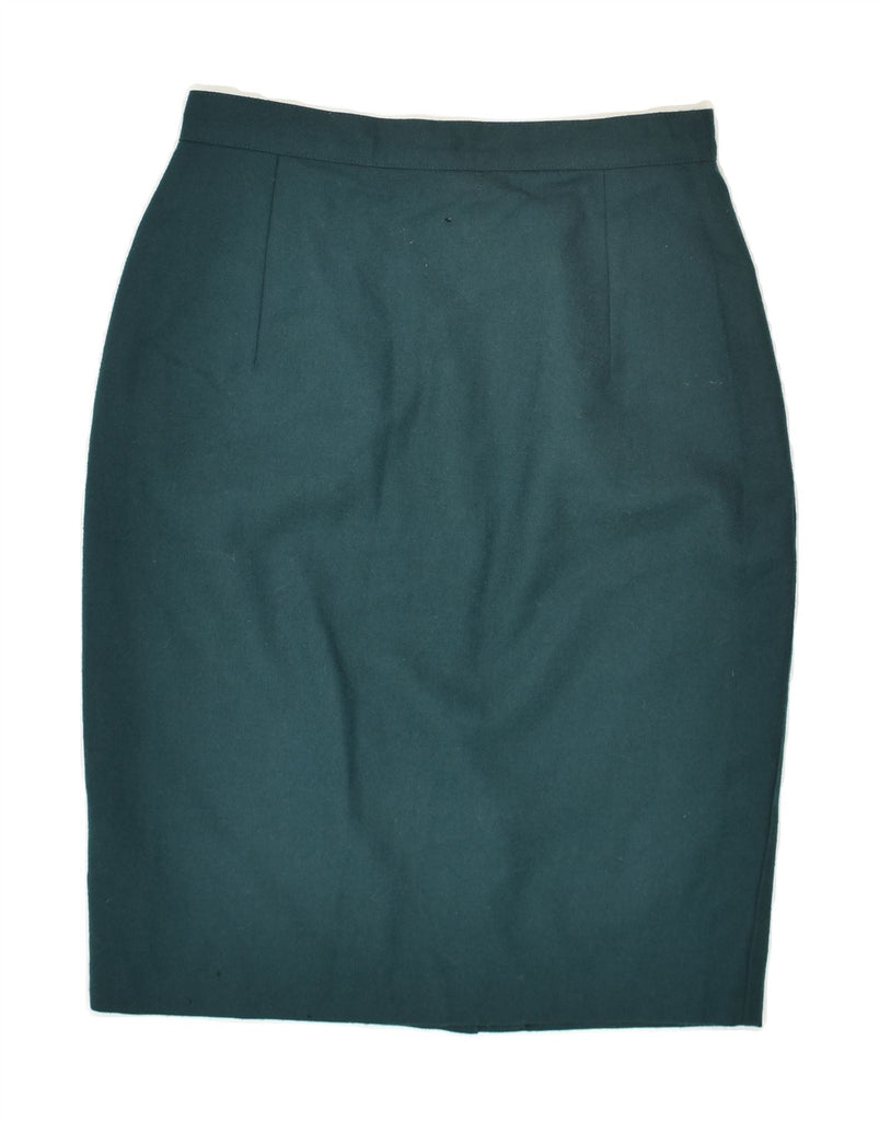 VINTAGE Womens Pencil Skirt IT 42 Medium W26 Turquoise Wool | Vintage Vintage | Thrift | Second-Hand Vintage | Used Clothing | Messina Hembry 