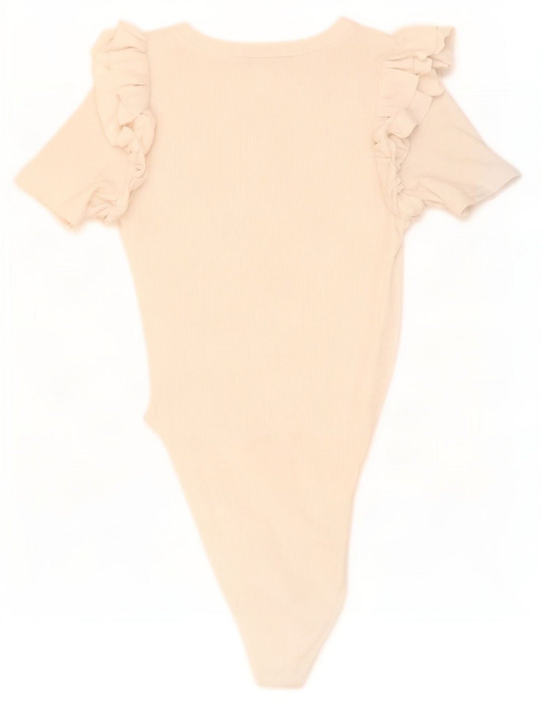 Zara Womens Bodysuit UK 12 Medium Off White Cotton