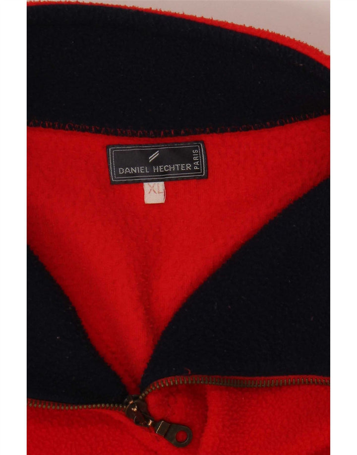 Daniel Hechter Mens Zip Neck Fleece Jumper XL Red