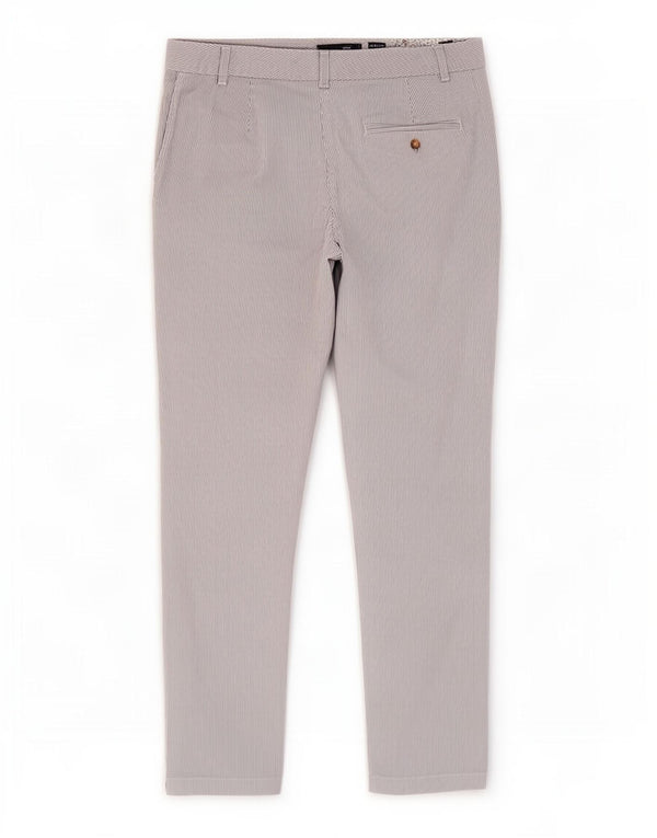Marks & Spencer Womens Chino Trousers UK 12 Medium W32 L28 Blue Pinstripe
