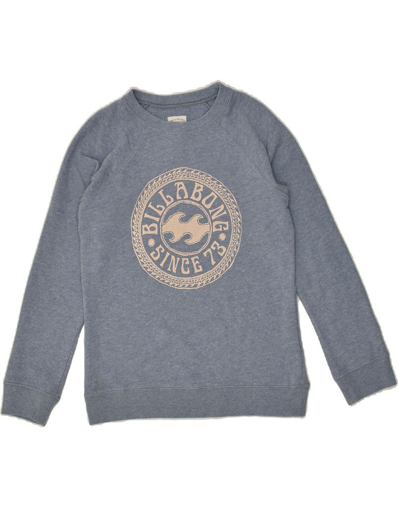 BILLABONG Boys Graphic Sweatshirt Jumper 11-12 Years Blue Cotton | Vintage Billabong | Thrift | Second-Hand Billabong | Used Clothing | Messina Hembry 