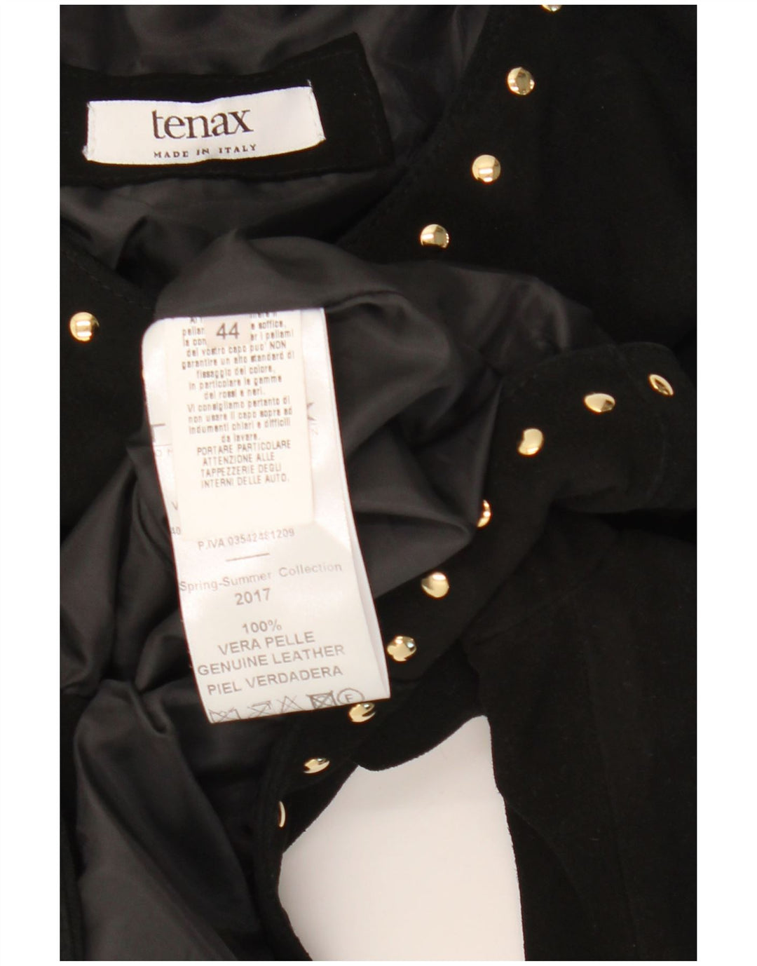 Tenax Womens 3/4 Sleeve Suede Bolero Jacket IT 44 Medium Black Leather