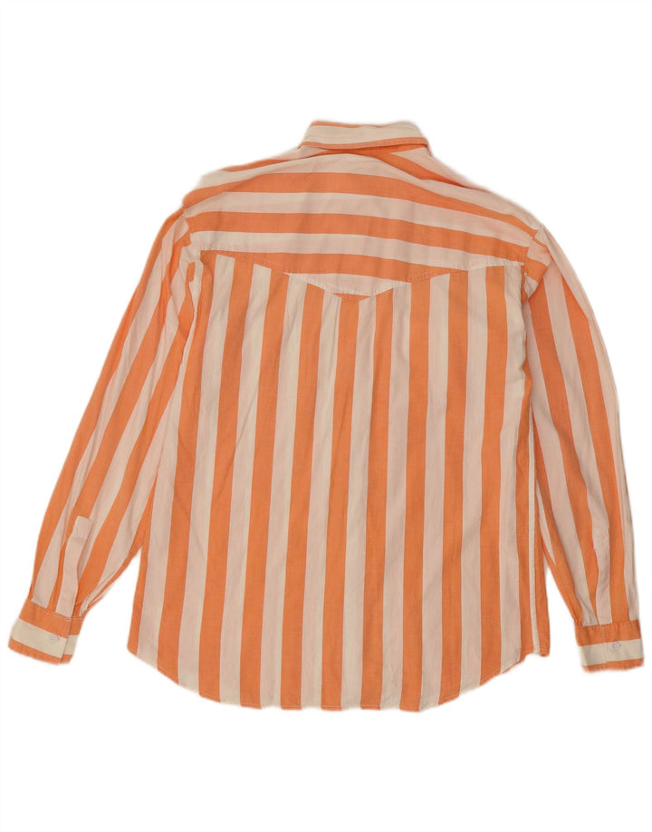 Vintage Mens Shirt Small Orange Striped