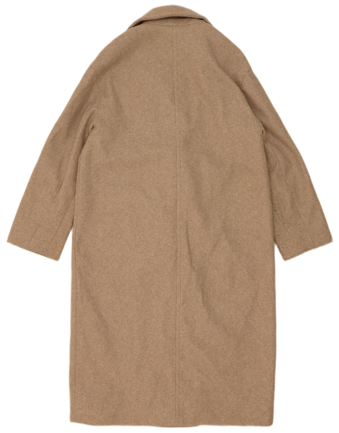Zara Womens Oversized Double Breasted Coat UK 6 XS Beige Polyester