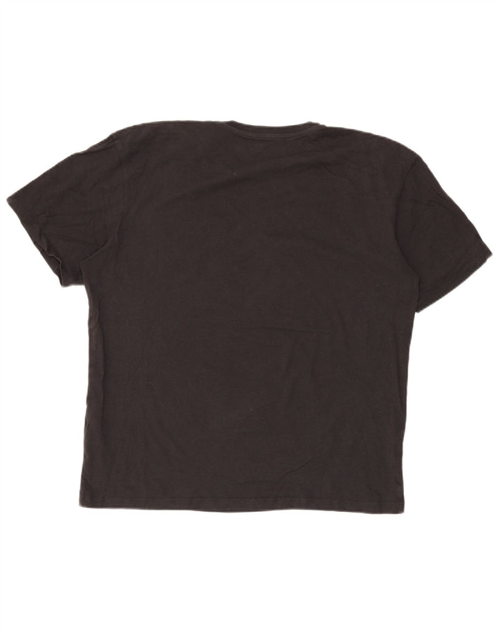 JACK & JONES Mens Graphic T-Shirt Top Large Black Cotton