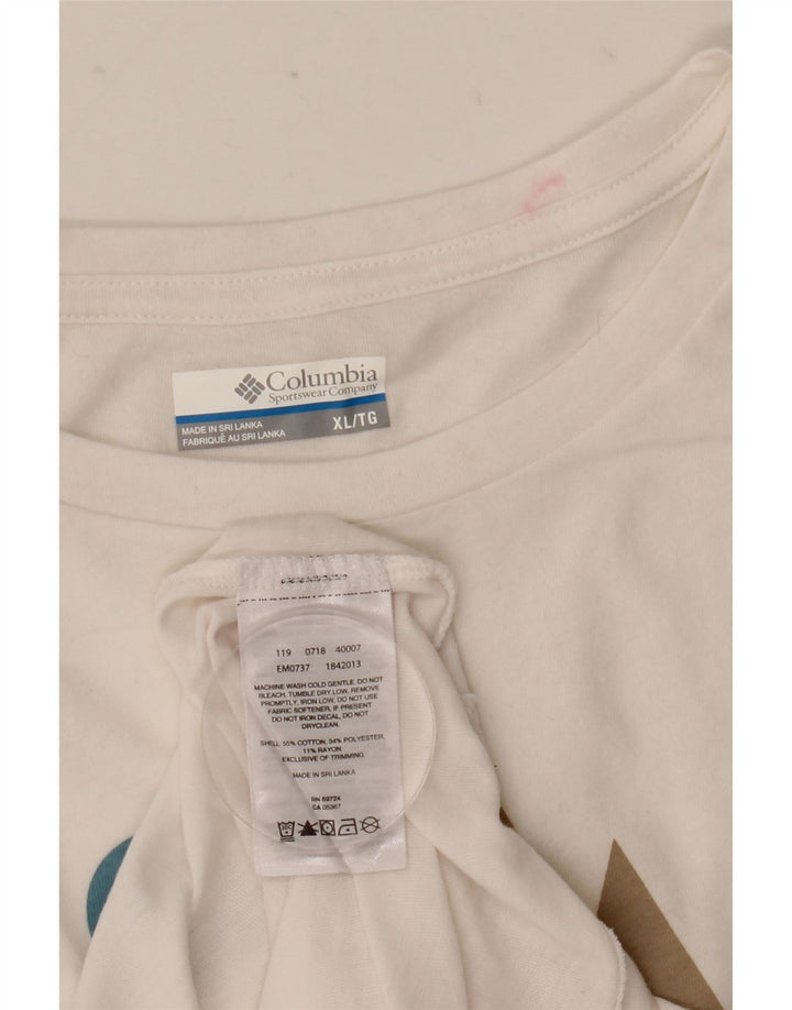 Columbia Mens Graphic T-Shirt Top XL White Cotton