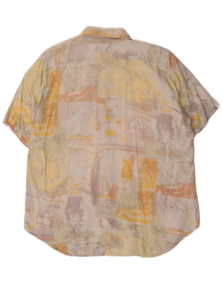 Vintage Mens Abstract Pattern Short Sleeve Shirt Large Multicoloured