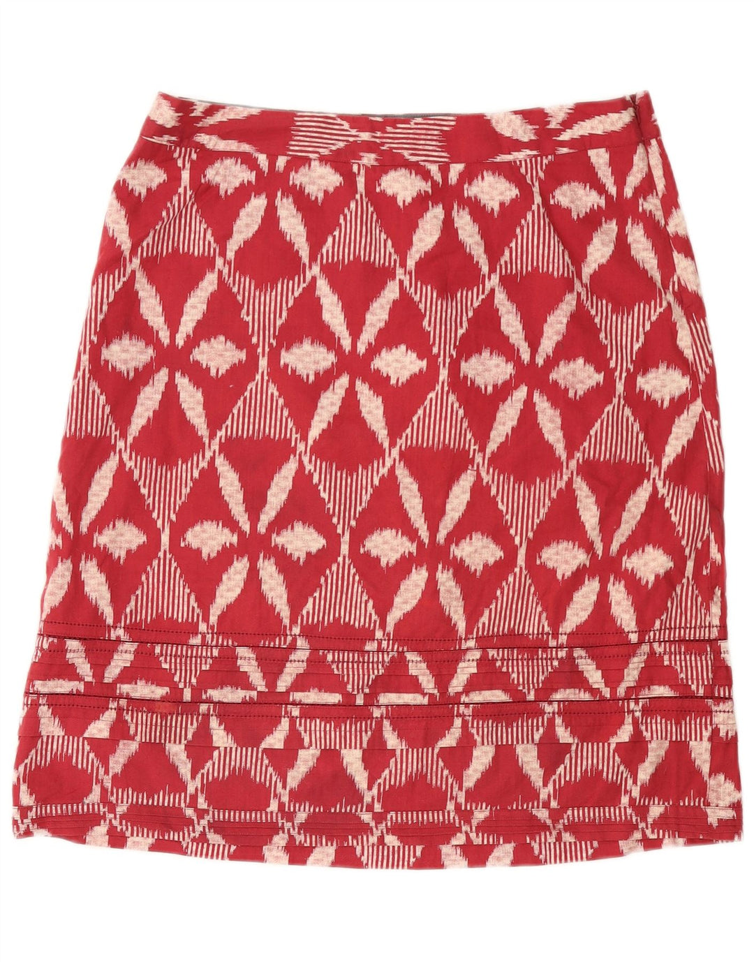 White Stuff Womens Mini Skirt UK 14 Large W34 Burgundy Floral Cotton