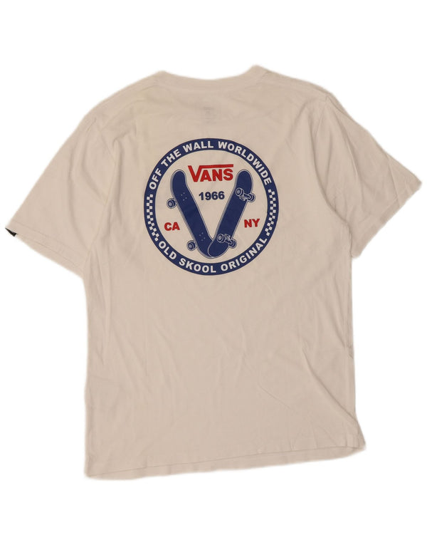 Vans Boys Classic Fit Graphic T-Shirt Top 14-15 Years XL White Cotton