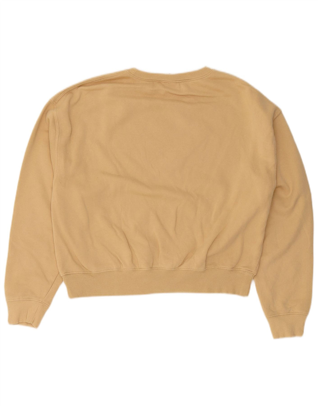 Pull & Bear Womens Oversized Sweatshirt Jumper UK 14 Medium Beige Cotton