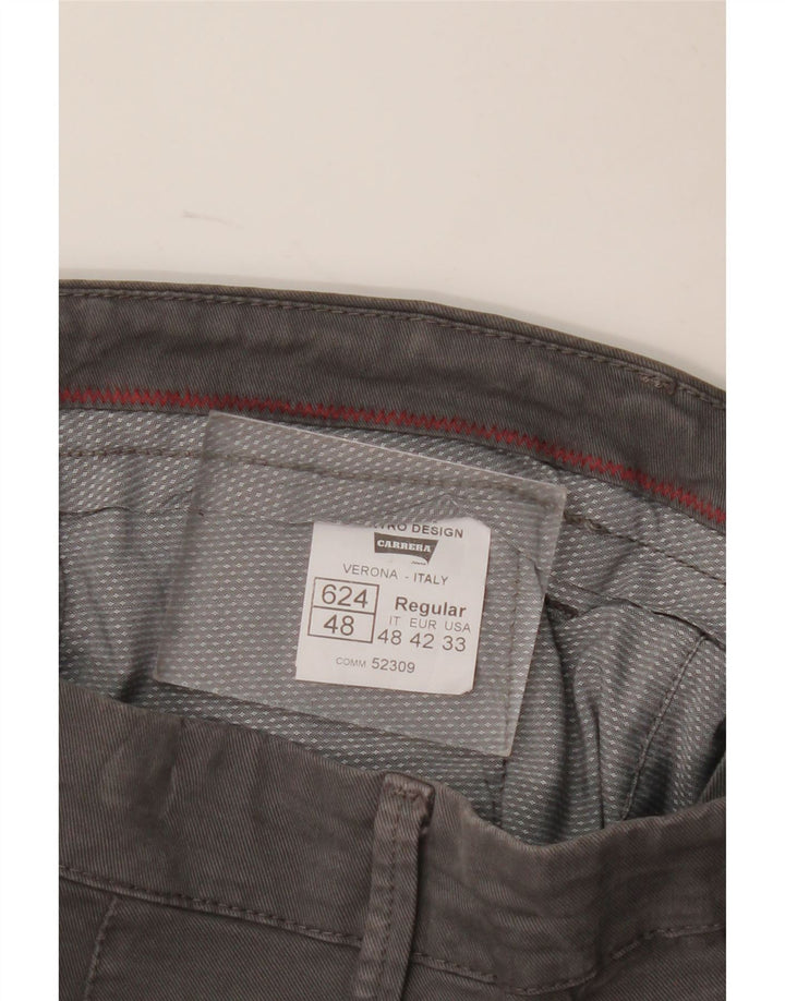 Carrera Mens Regular Chino Trousers IT 48 Medium W33 L31 Grey Cotton