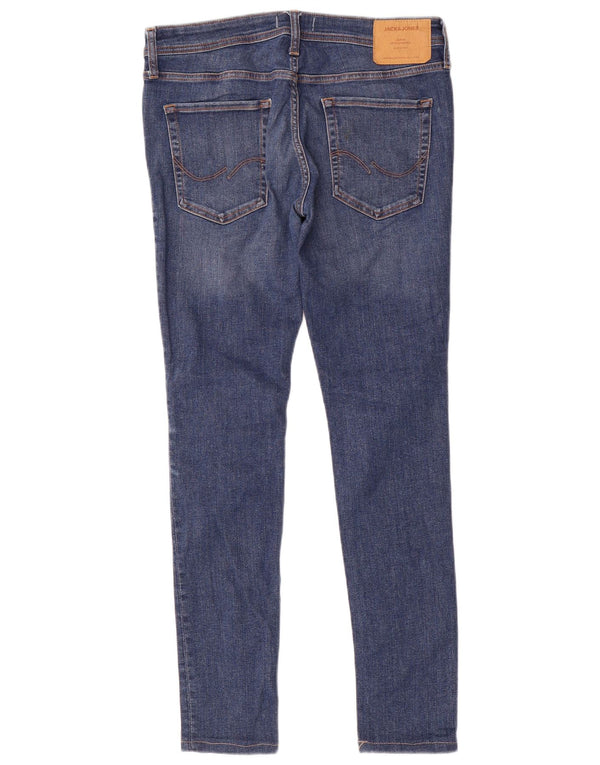 Jack & Jones Mens Skinny Jeans W33 L32 Blue Cotton