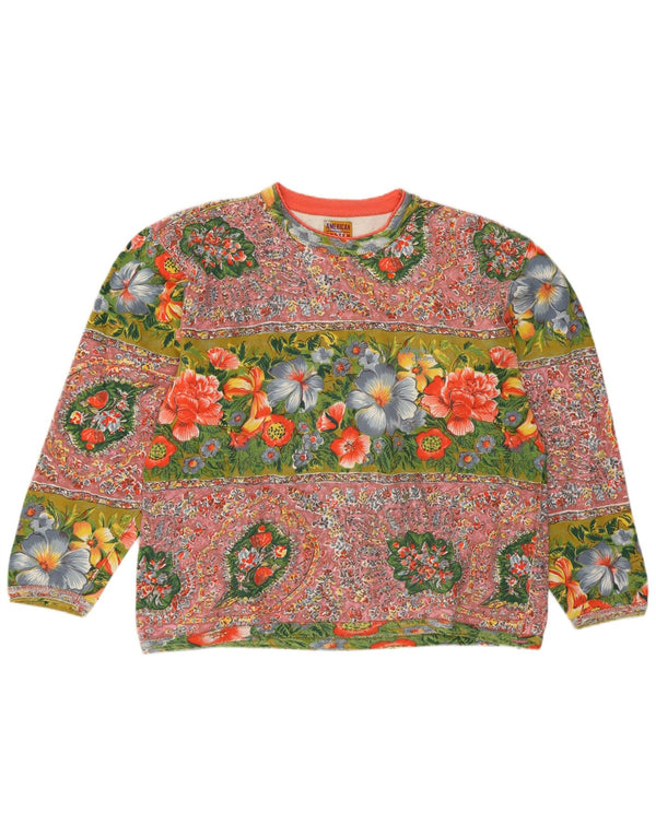 American System Womens Sweatshirt Jumper UK 14 Large Multicoloured