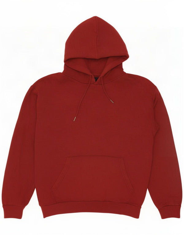 Zara Mens Loose Fit Hoodie Jumper Medium Maroon Cotton