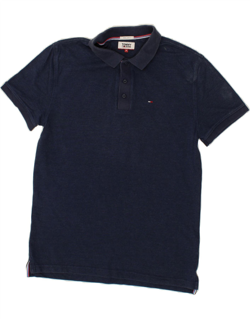 TOMMY HILFIGER Mens Regular Fit Polo Shirt Medium Navy Blue Cotton | Vintage Tommy Hilfiger | Thrift | Second-Hand Tommy Hilfiger | Used Clothing | Messina Hembry 