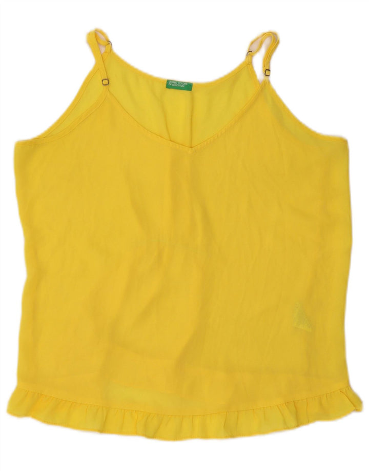 Benetton Womens Cami Top UK 16 Large Yellow Polyester