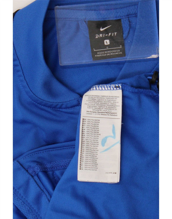 Nike Mens Dri Fit Graphic Tracksuit Top Jacket Large Blue Colourblock