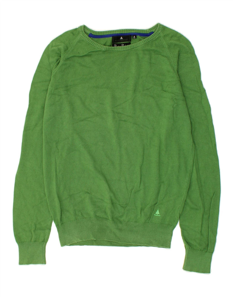 BEST COMPANY Mens Boat Neck Jumper Sweater Medium Green Cotton | Vintage Best Company | Thrift | Second-Hand Best Company | Used Clothing | Messina Hembry 