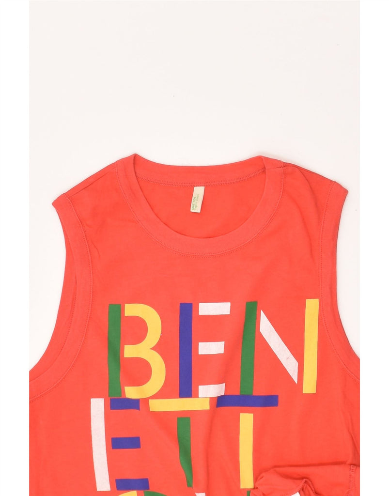 BENETTON Boys Graphic Vest Top 11-12 Years 2XL Red Cotton | Vintage Benetton | Thrift | Second-Hand Benetton | Used Clothing | Messina Hembry 