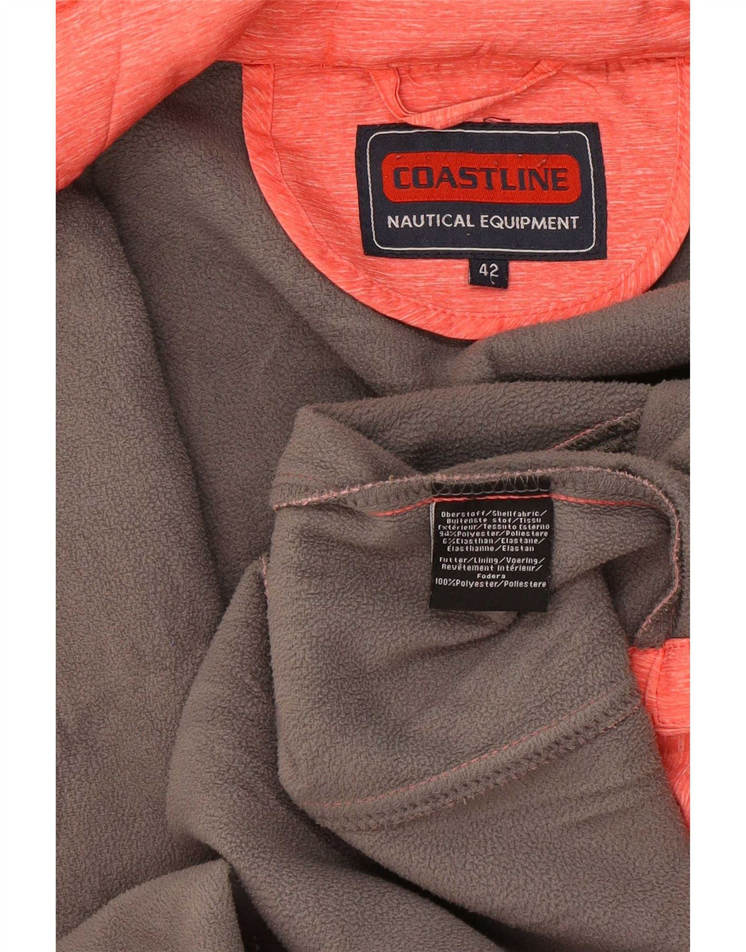 Coast Womens Hooded Windbreaker Jacket EU 42 Large Red Flecked Polyester