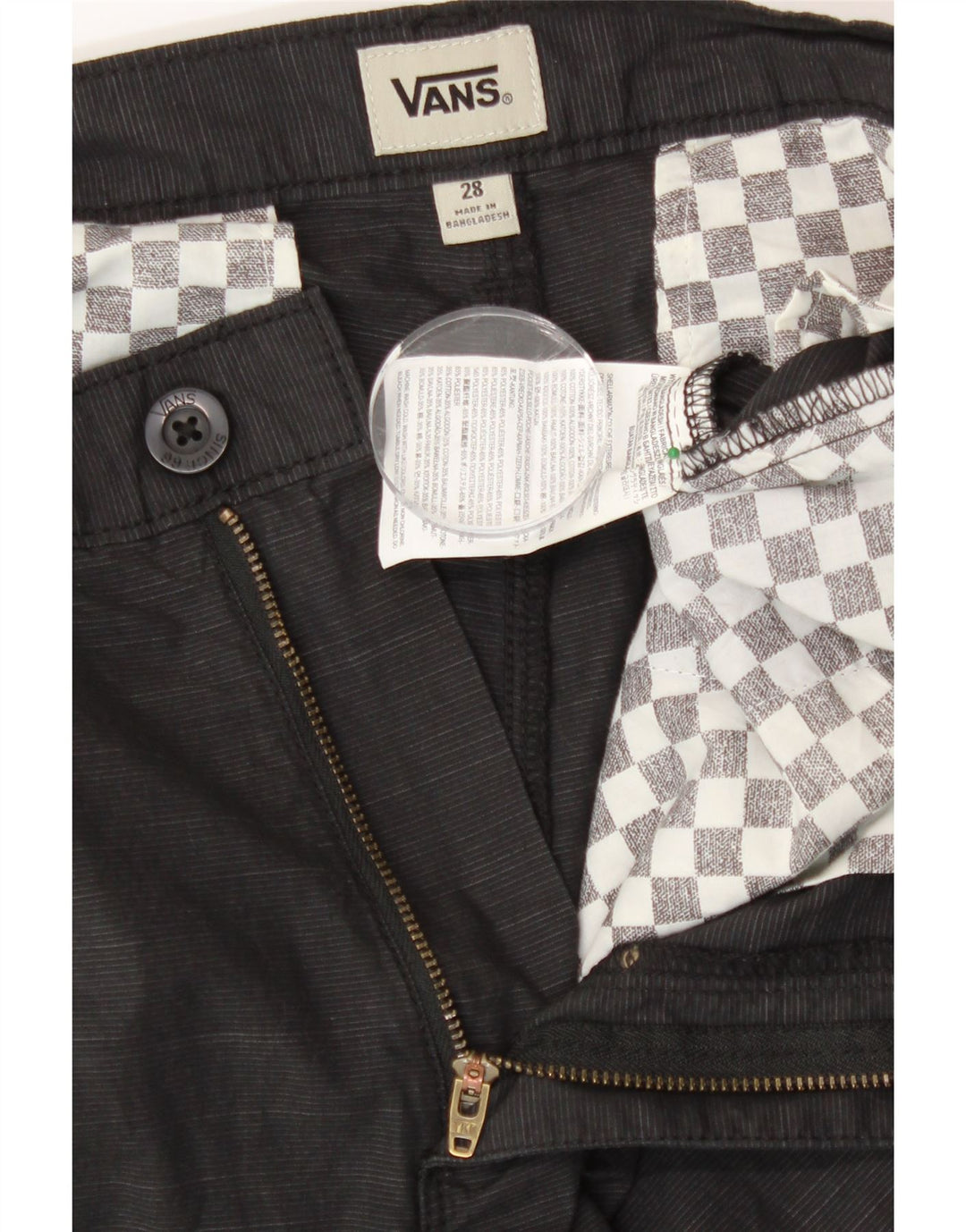 VANS Mens Chino Shorts W28 Medium Black Cotton Vintage Vans and Second-Hand Vans from Messina Hembry 