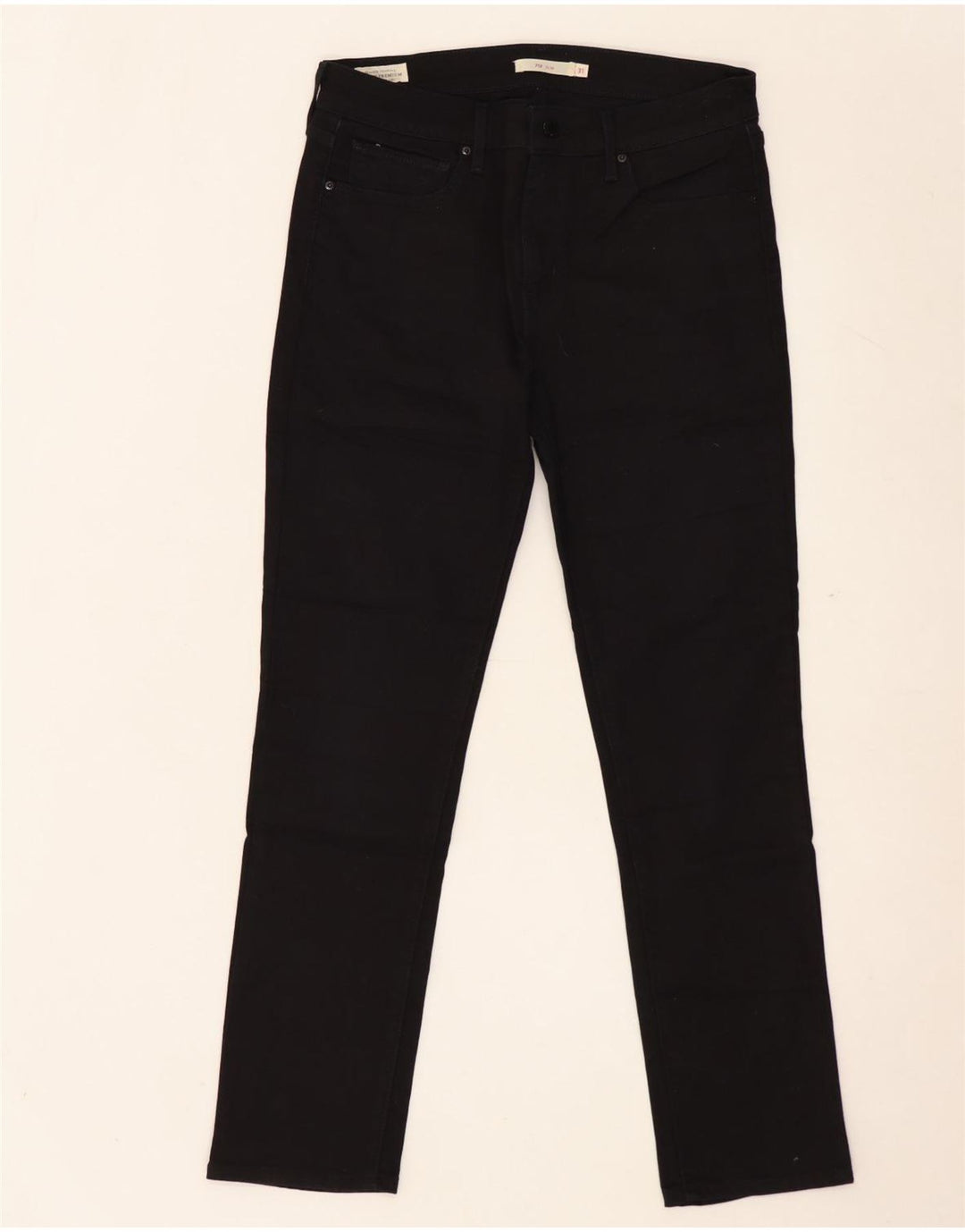 LEVI'S Womens 712 Slim Jeans W31 L29 Black Cotton