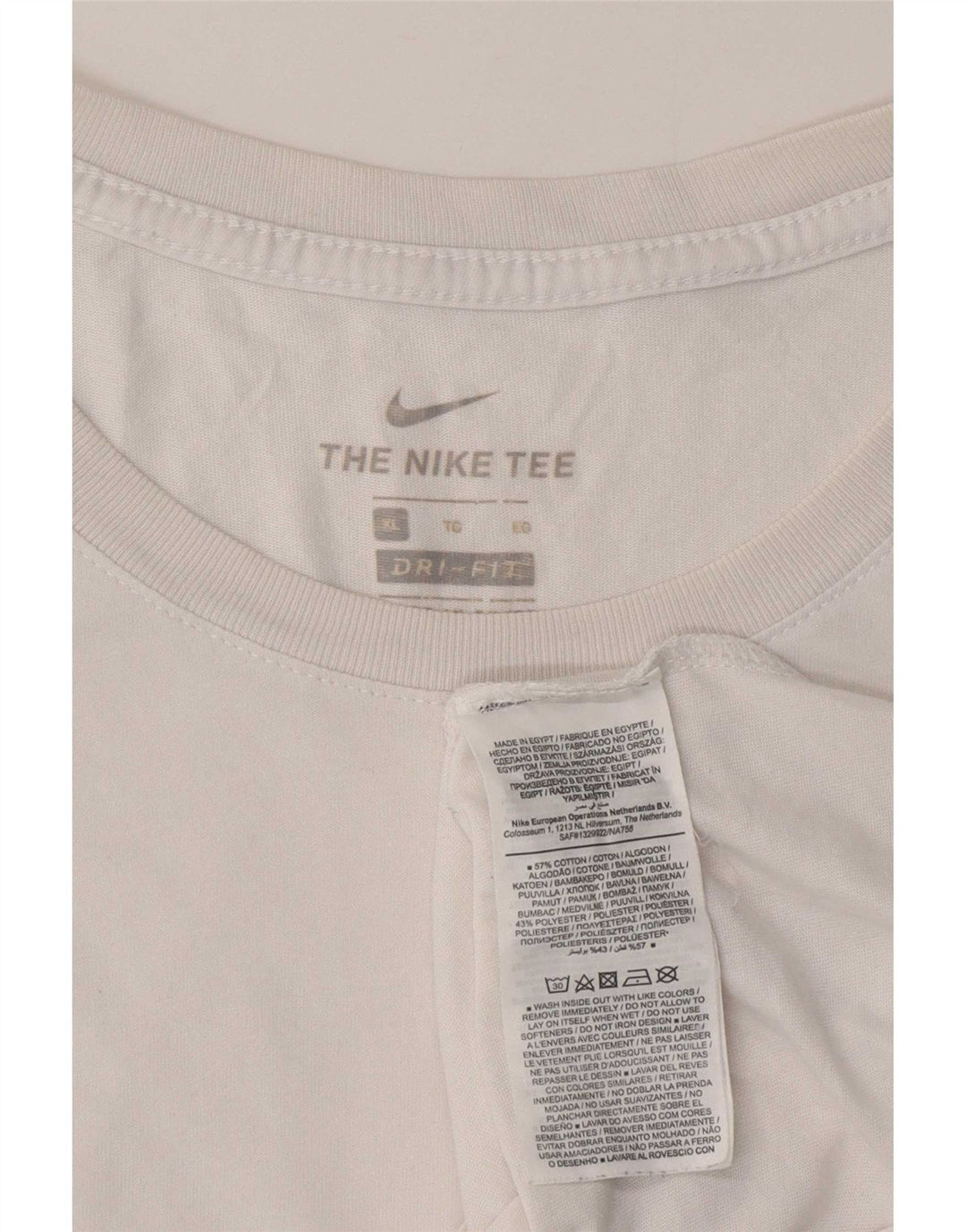 Nike Mens T-Shirt Top XL White Cotton