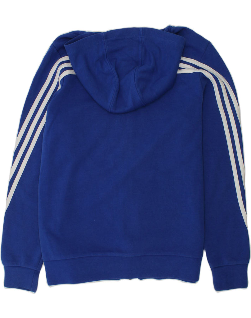 ADIDAS Boys Zip Hoodie Sweater 13-14 Years Blue Cotton | Vintage Adidas | Thrift | Second-Hand Adidas | Used Clothing | Messina Hembry 