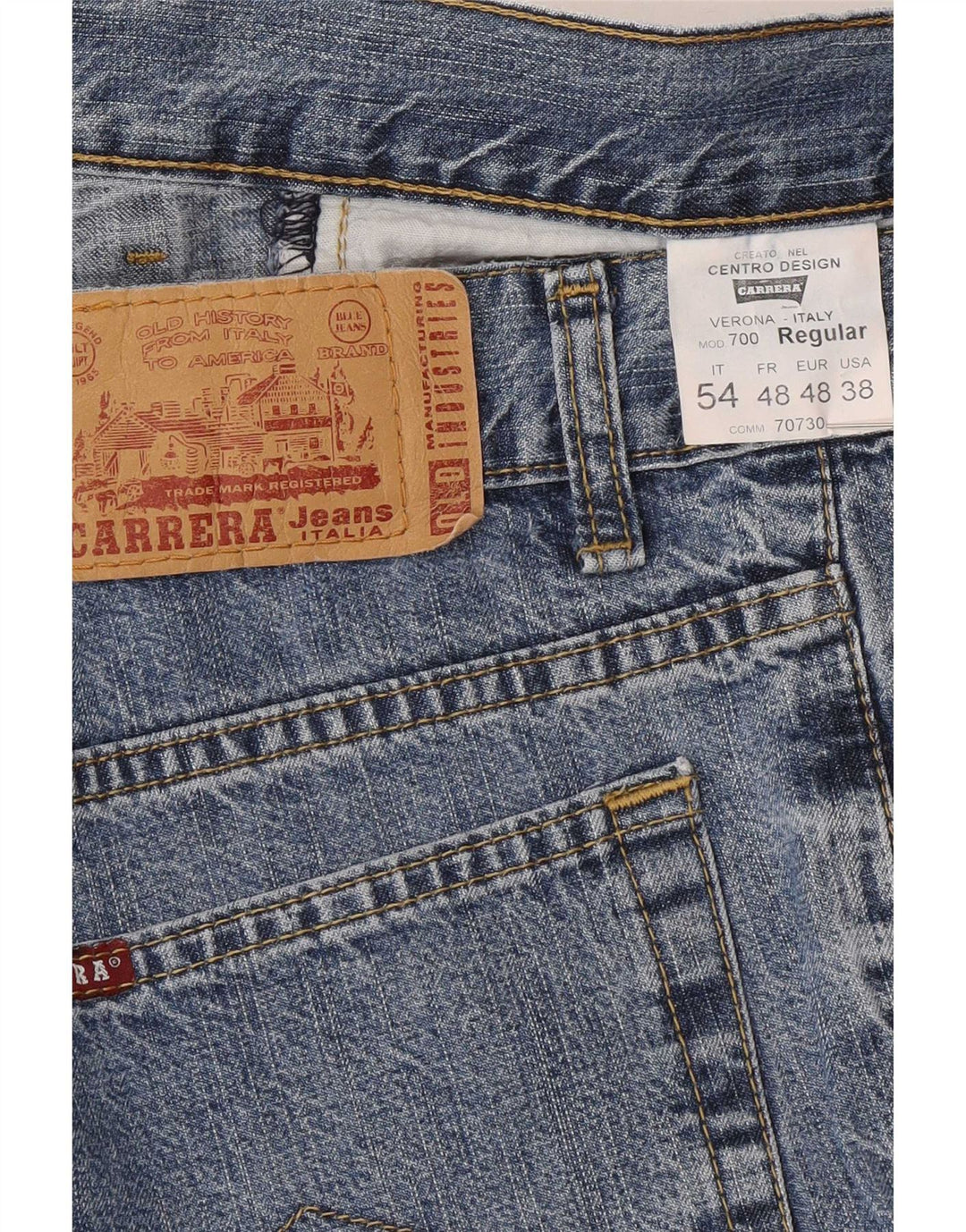 Carrera Mens 700 Regular Straight Jeans W38 L28 Blue Cotton