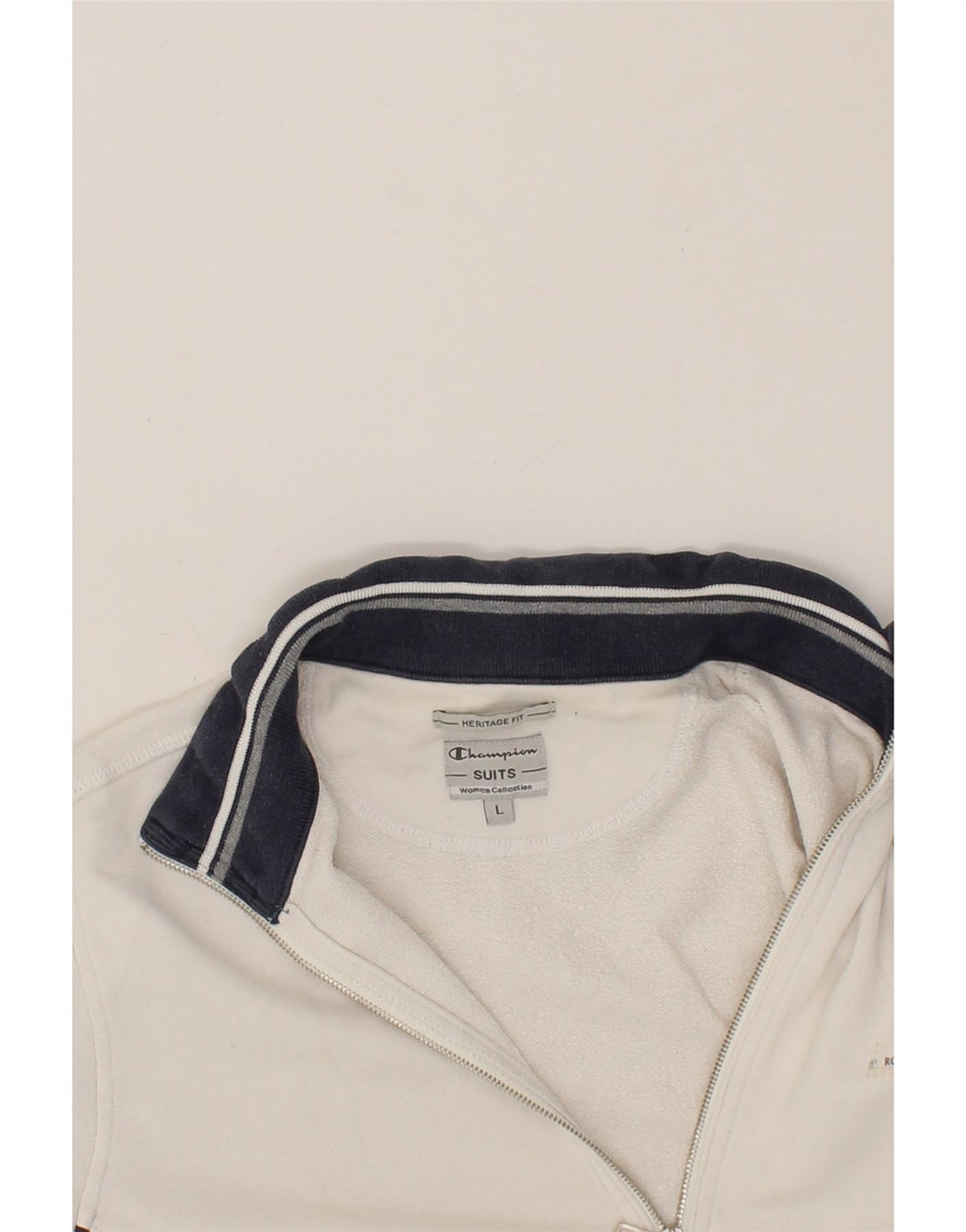 CHAMPION Womens Heritage Fit Tracksuit Top Jacket UK 14 Large White Vintage Champion and Second-Hand Champion from Messina Hembry 