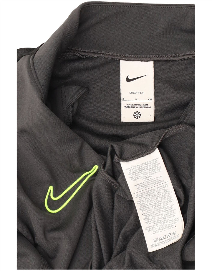 Nike Mens Dri Fit Zip Neck Pullover Tracksuit Top Small Grey Colourblock