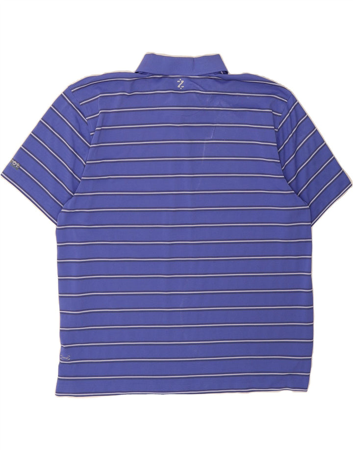 IZOD Mens Golf Polo Shirt 2XL Blue Striped Polyester Vintage Izod and Second-Hand Izod from Messina Hembry 