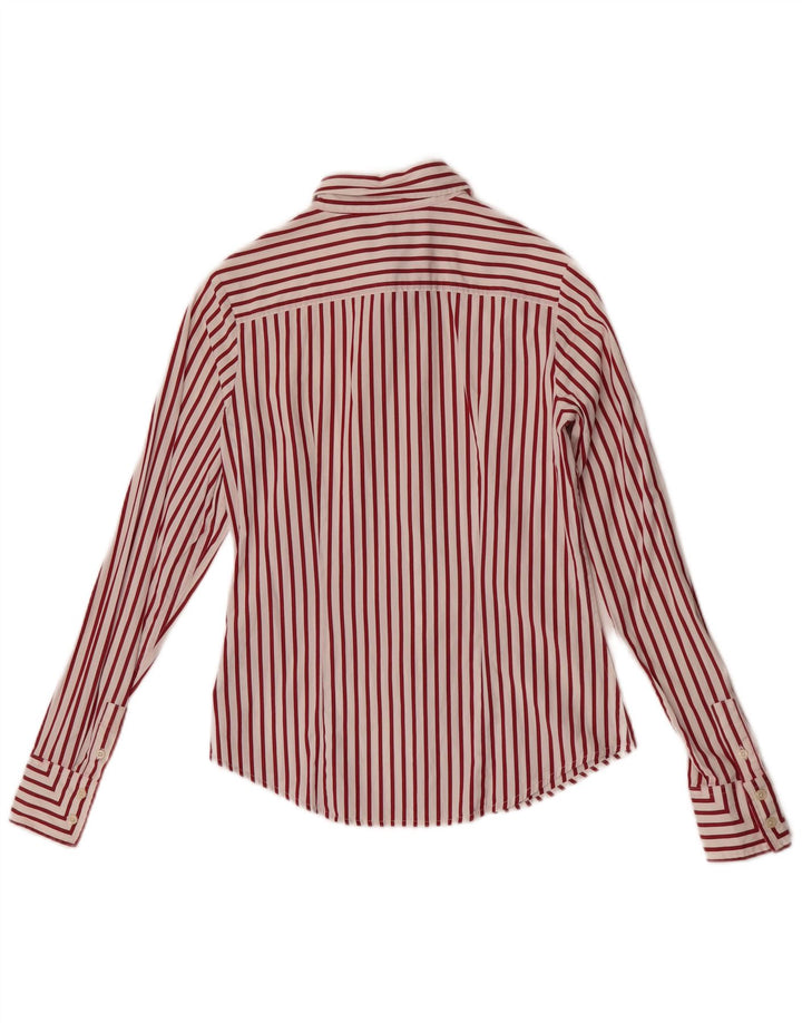 Tommy Hilfiger Womens Shirt US 6 Medium Red Pinstripe Cotton