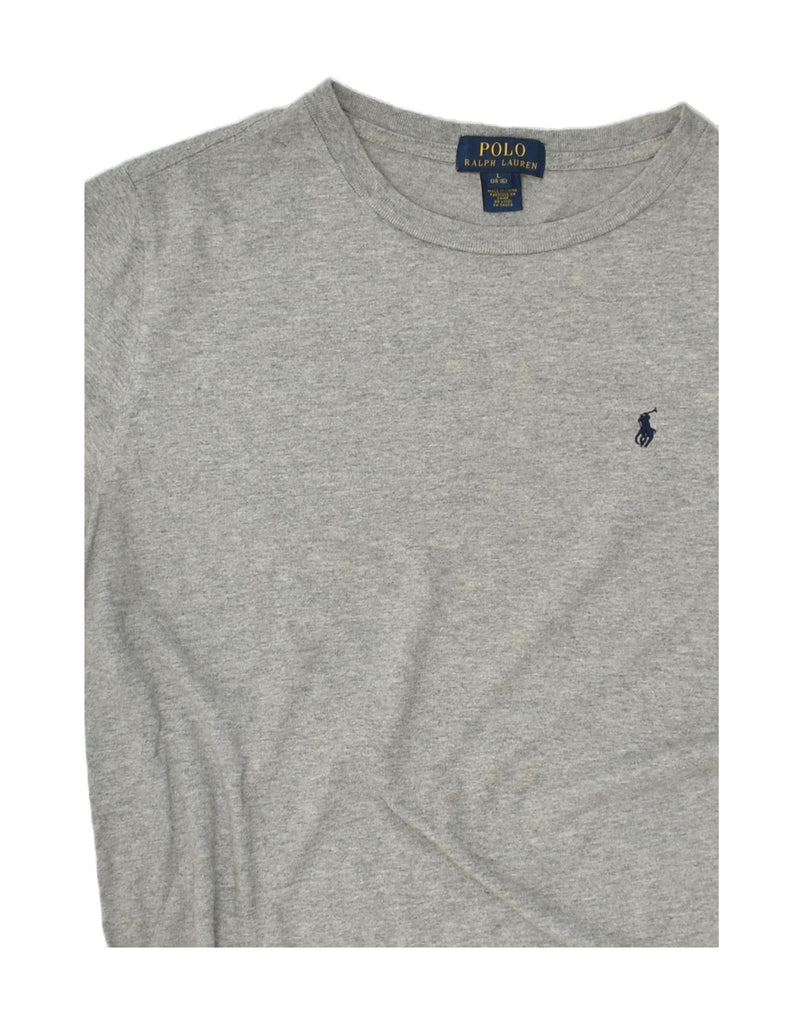 POLO RALPH LAUREN Boys Top Long Sleeve 14-15 Years Large  Grey Cotton | Vintage Polo Ralph Lauren | Thrift | Second-Hand Polo Ralph Lauren | Used Clothing | Messina Hembry 