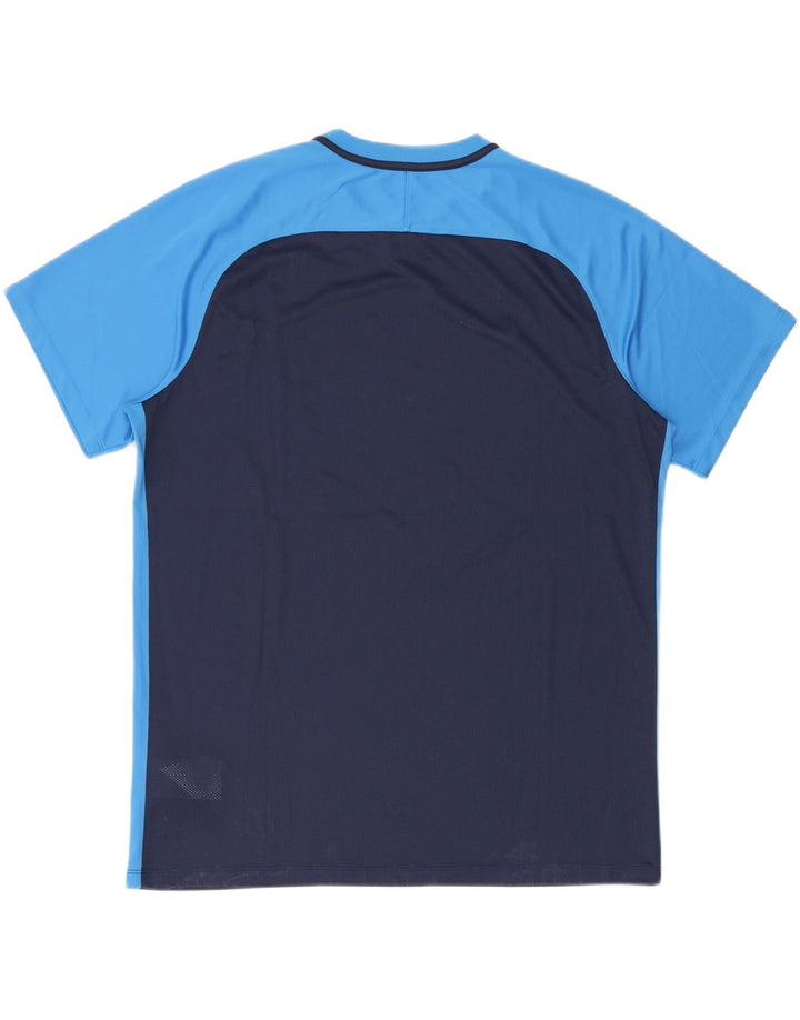 Nike Mens Dri Fit T-Shirt Top 2XL Navy Blue Colourblock Polyester