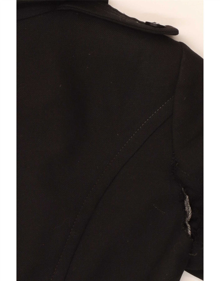 Reiss Womens 5 Button Blazer Jacket UK 8 Small Black Polyester