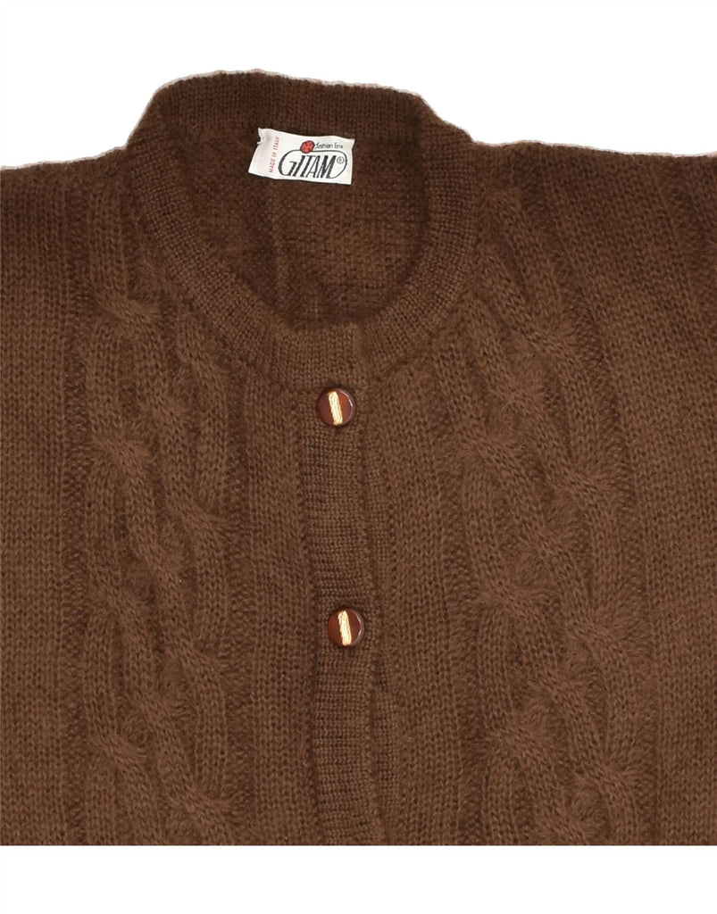 VINTAGE Womens Cardigan Sweater UK 16 Large Brown Mohair | Vintage Vintage | Thrift | Second-Hand Vintage | Used Clothing | Messina Hembry 