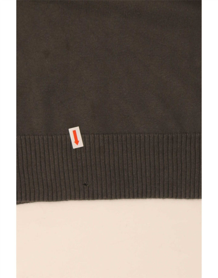 Penguin Mens V-Neck Jumper Sweater XL Grey Striped Cotton