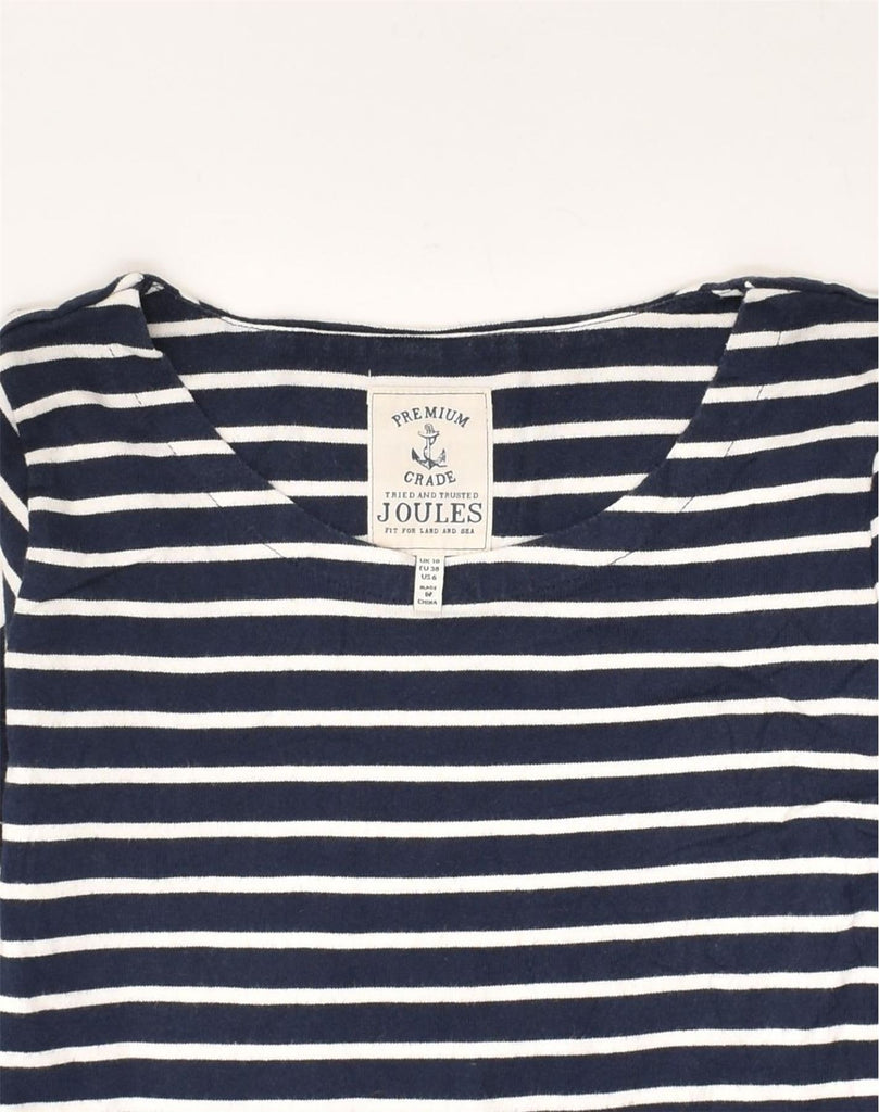 JOULES Womens Long Sleeve T-Shirt Dress UK 10 Small Navy Blue Striped | Vintage Joules | Thrift | Second-Hand Joules | Used Clothing | Messina Hembry 