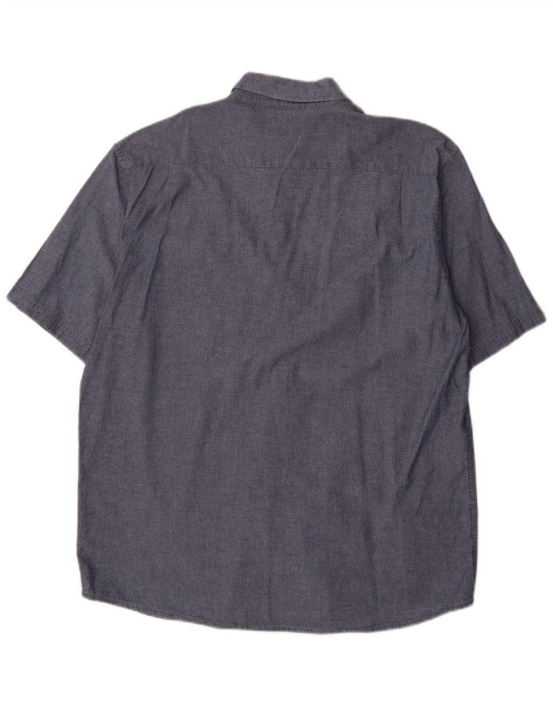 Wrangler Mens Short Sleeve Shirt Large Navy Blue Cotton
