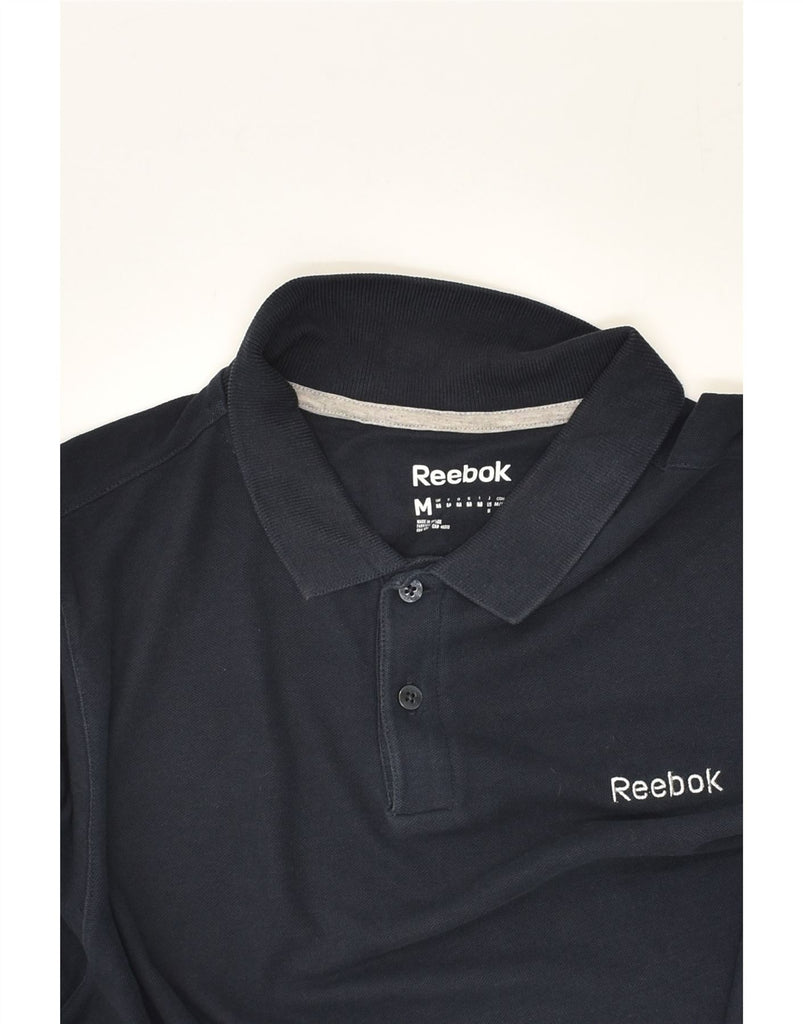 REEBOK Mens Polo Shirt Medium Navy Blue Cotton | Vintage Reebok | Thrift | Second-Hand Reebok | Used Clothing | Messina Hembry 