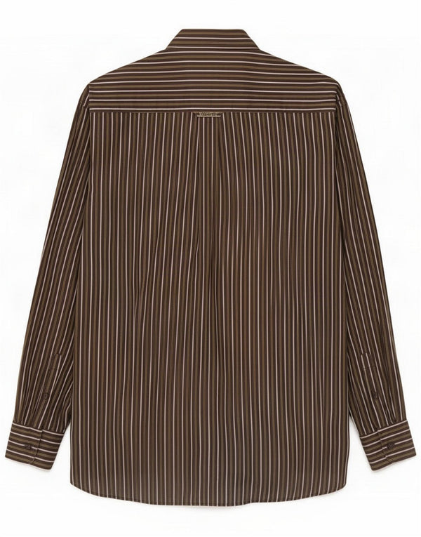 Kartel Mens Shirt XL Brown Pinstripe Cotton