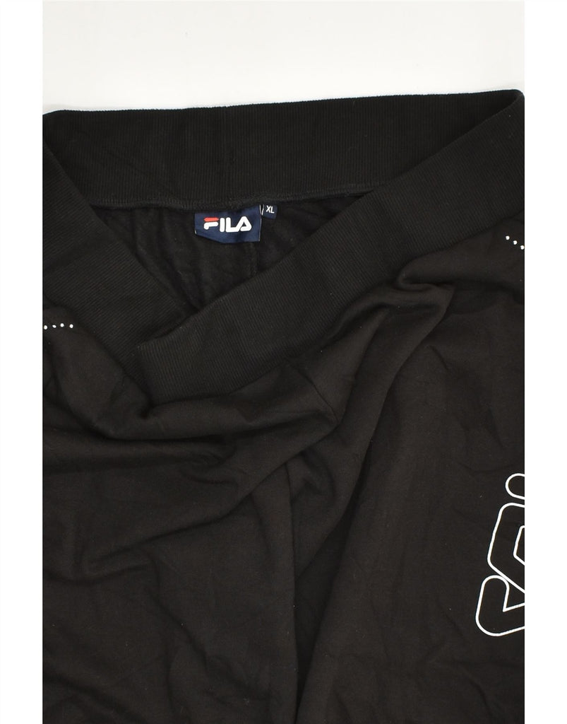 FILA Womens Tracksuit Trousers Joggers UK 18 XL Black Polyester | Vintage Fila | Thrift | Second-Hand Fila | Used Clothing | Messina Hembry 