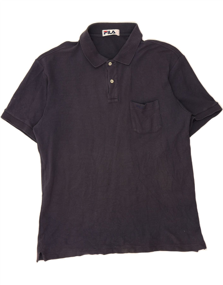 FILA Mens Polo Shirt Large Navy Blue Vintage Fila and Second-Hand Fila from Messina Hembry 