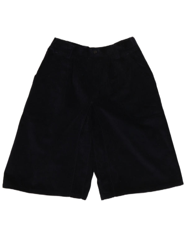 Vintage Womens High Waist Corduroy Shorts IT 46 UK 12 Medium Navy Blue