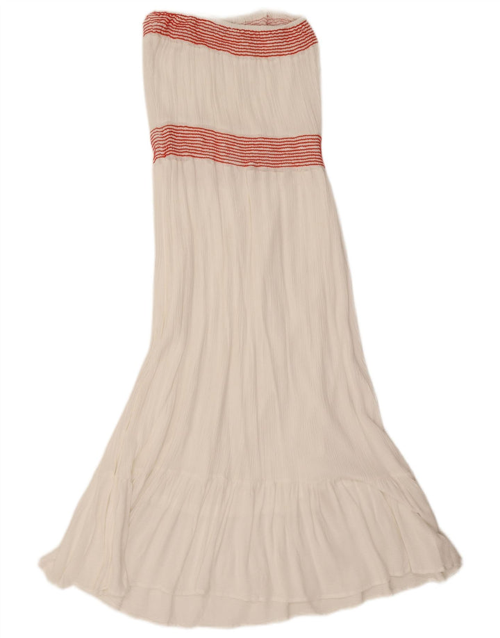 Zara Womens Strapless Dress UK 8 Small White Striped
