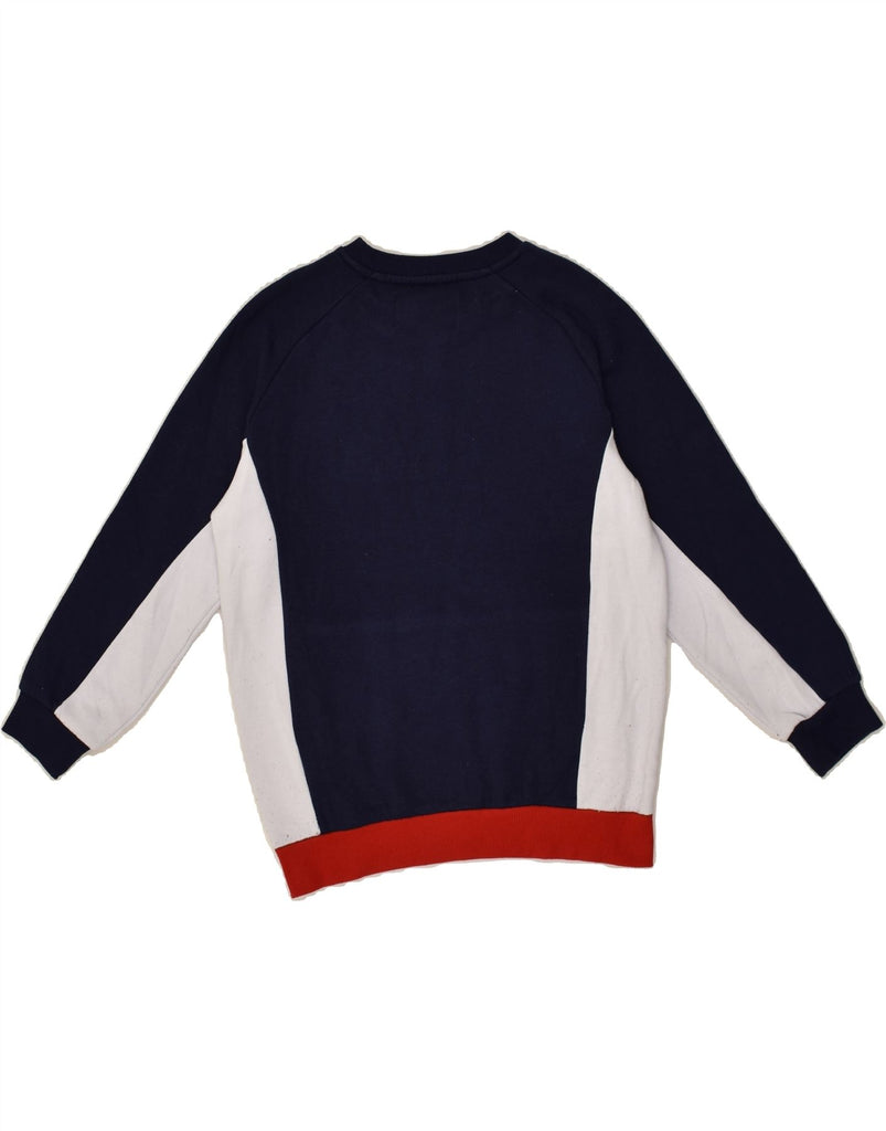 FILA Boys Graphic Sweatshirt Jumper 12-13 Years Navy Blue Colourblock | Vintage Fila | Thrift | Second-Hand Fila | Used Clothing | Messina Hembry 