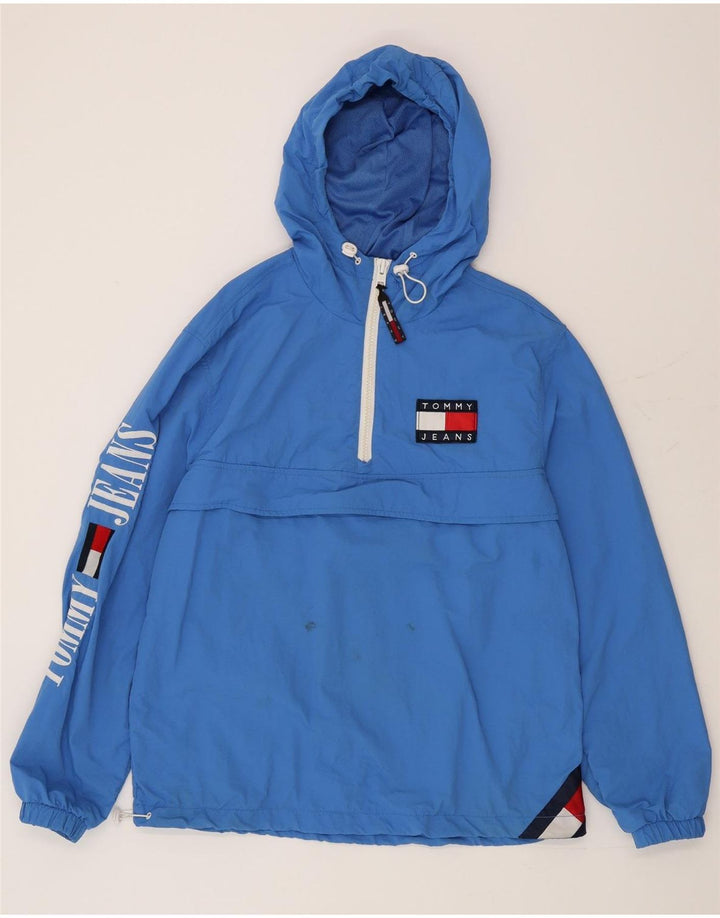 Tommy Hilfiger Mens Hooded Graphic Anorak Jacket UK 38 Medium Blue