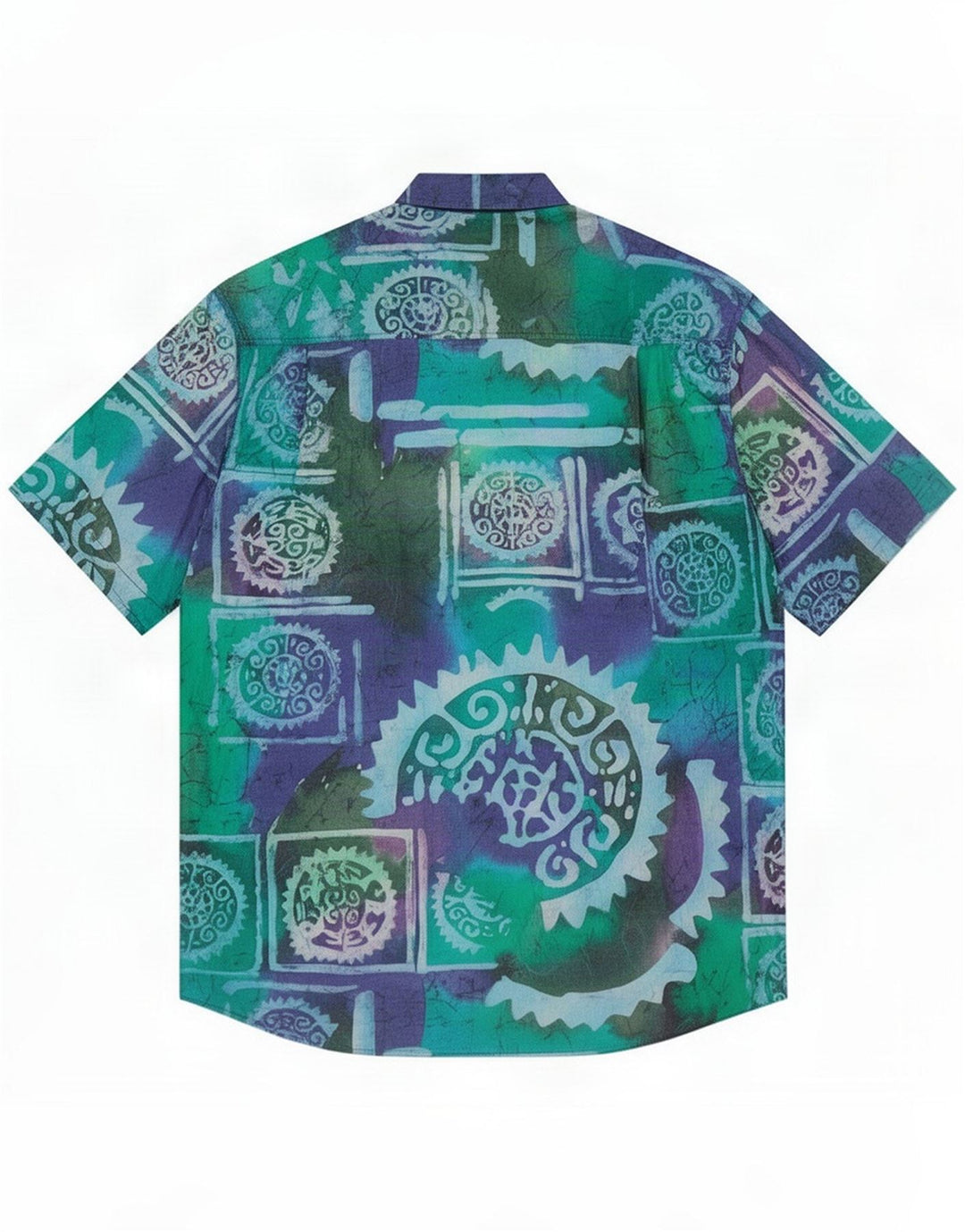Acrobate Mens Abstract Pattern Short Sleeve Shirt Medium Blue