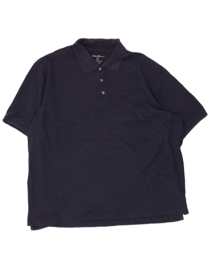 EDDIE BAUER Mens Polo Shirt 2XL Navy Blue Cotton